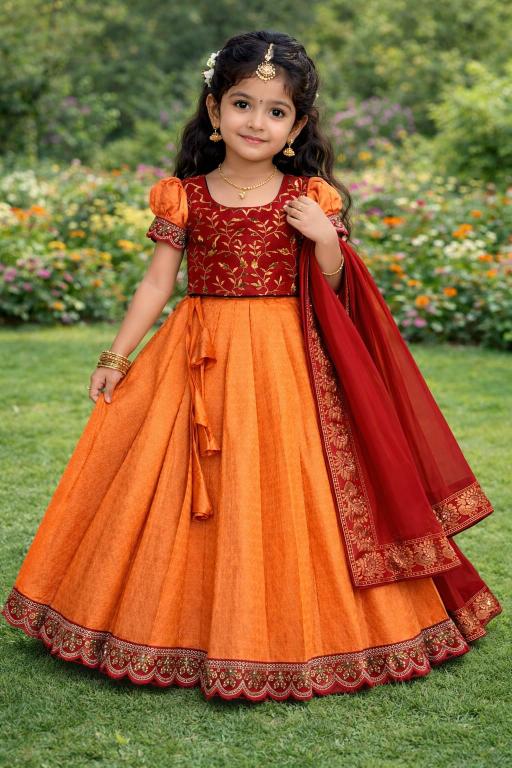 kids lehenga heavy silk Kids fashion wholesale